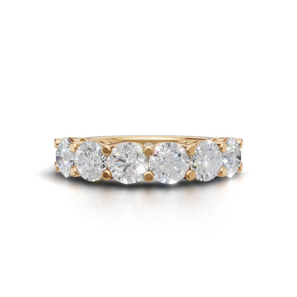 Half Eternity Basket 4.7mm lab grown diamond wedding band, 18K yellow gold - view 4