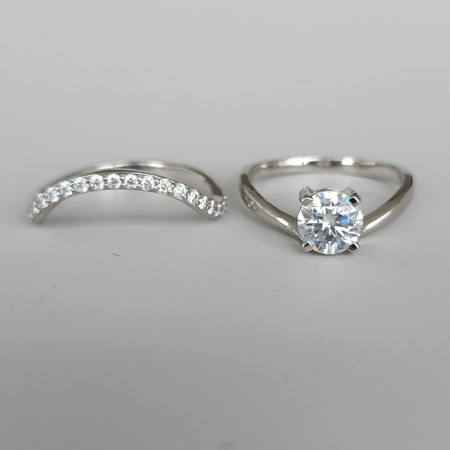 UnioneDuetto - Bague de fiançailles Moissanite 1,34 ct