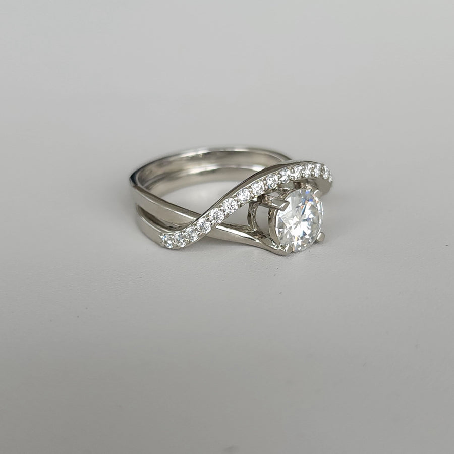 UnioneDuetto - Bague de fiançailles Moissanite 1,34 ct
