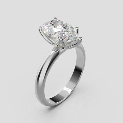 Sboccio, 2ct pear lab grown diamond engagement ring, Petal Set, 18K white gold - turning
