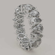 Eterna Goccia - Bague en or 18 carats avec moissanite d'éternité en forme de poire