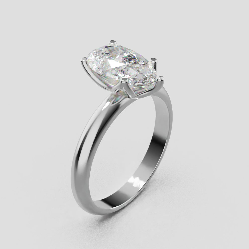 Sboccio, 1.5ct pear lab grown diamond engagement ring, Petal Set, 18K white gold - turning