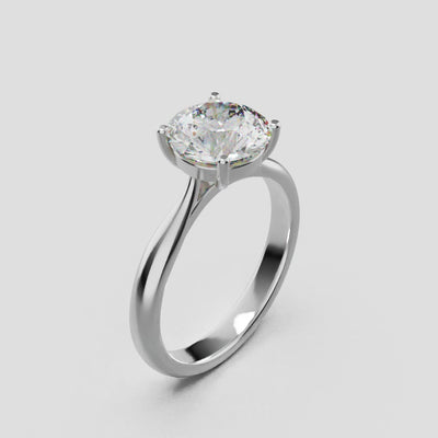 Navata, 1.5ct round lab grown diamond engagement ring, Cathedral Plain Sides, 18K white gold - turning