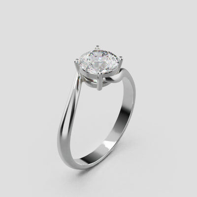 Incrocio, 1ct round lab grown diamond engagement ring, Bypass, 18K white gold - turning