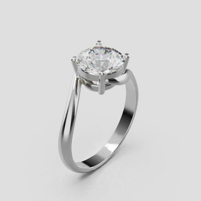 Incrocio, 1.5ct round lab grown diamond engagement ring, Bypass, 18K white gold - turning