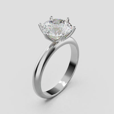 Bocciolo, 2ct round lab grown diamond engagement ring, Petal Invisible, 18K white gold - turning