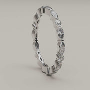 Giovane - Bague d'éternité féminine moissanite en or 18 carats