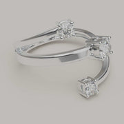 Cicilia - Bague moissanite en or 18 carats à trois pierres