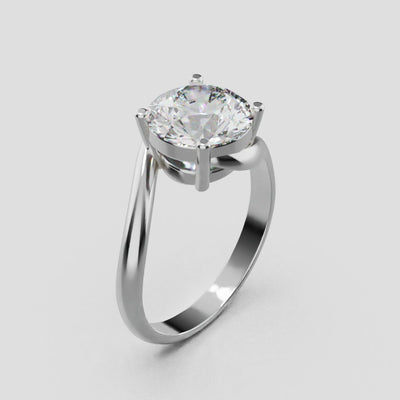 Incrocio, 2ct round lab grown diamond engagement ring, Bypass, 18K white gold - turning