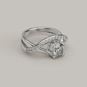 UnioneDuetto - Bague de fiançailles Moissanite 1,34 ct