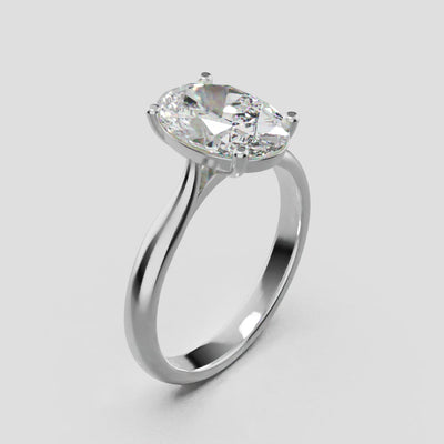 Abside, 2ct oval lab grown diamond engagement ring, Cathedral Plain Gallery, 18K white gold - turning