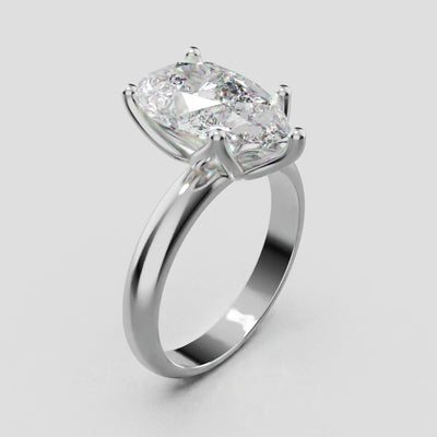Sboccio, 3ct pear lab grown diamond engagement ring, Petal Set, 18K white gold - turning