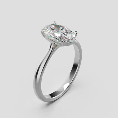 Abside, 1.5ct oval lab grown diamond engagement ring, Cathedral Plain Gallery, 18K white gold - turning