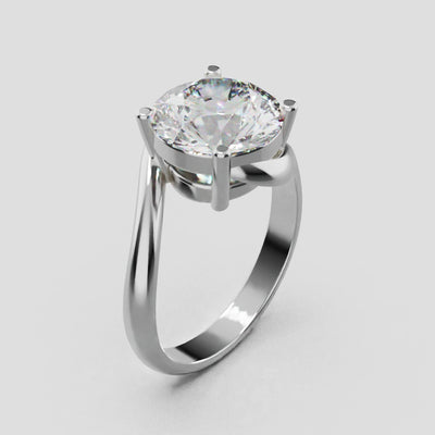 Incrocio, 3ct round lab grown diamond engagement ring, Bypass, 18K white gold - turning